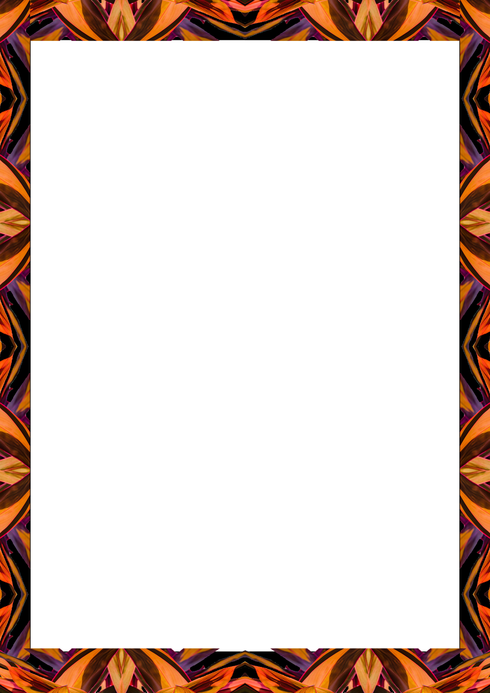 White Frame with Decorated Tribal Borders